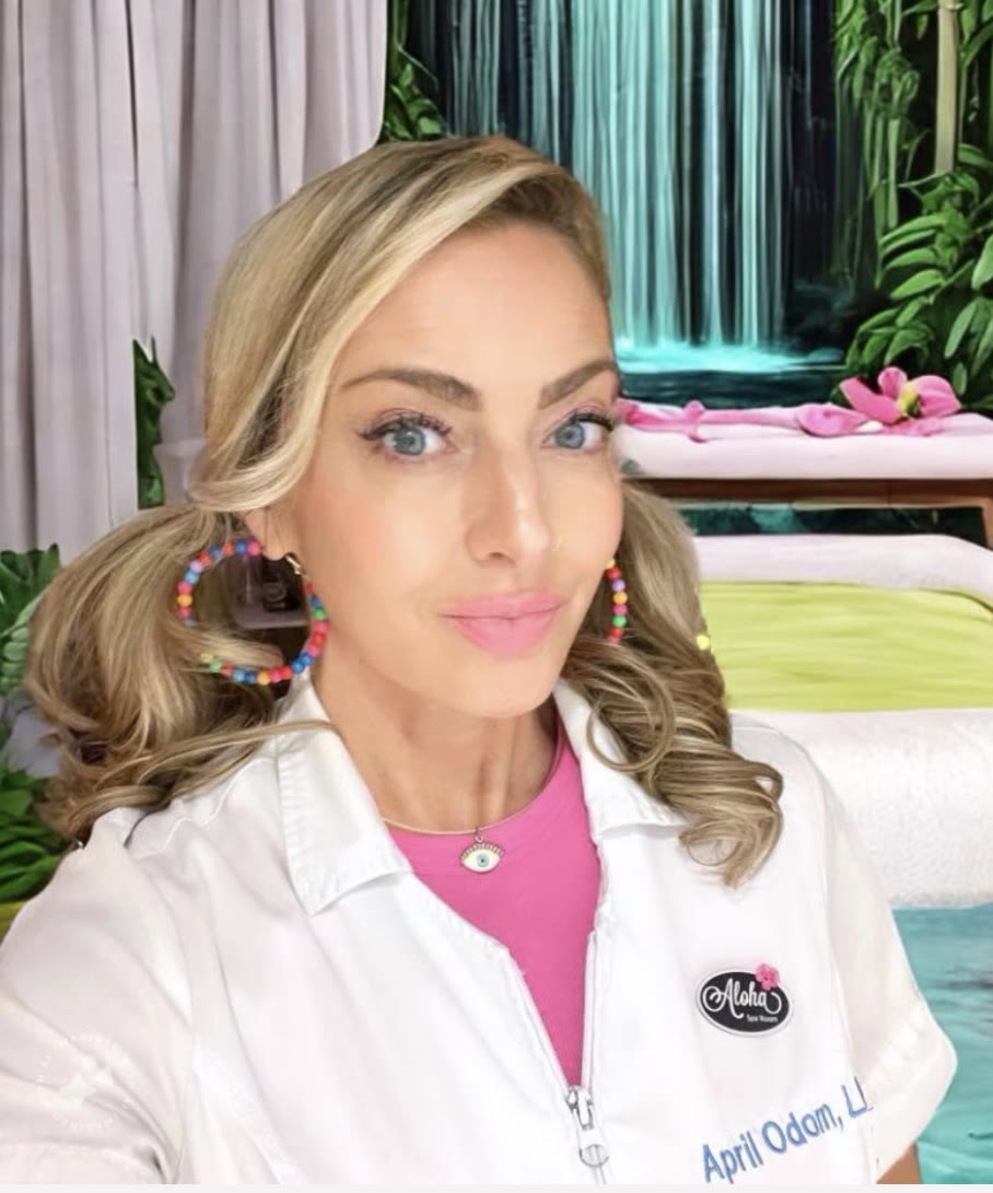 April Odom in her treatment room at Aloha Spa Room